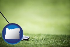 oregon a golf ball and a golf club on a golf course