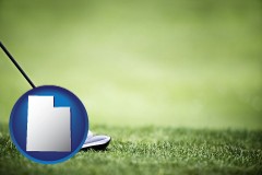 utah a golf ball and a golf club on a golf course